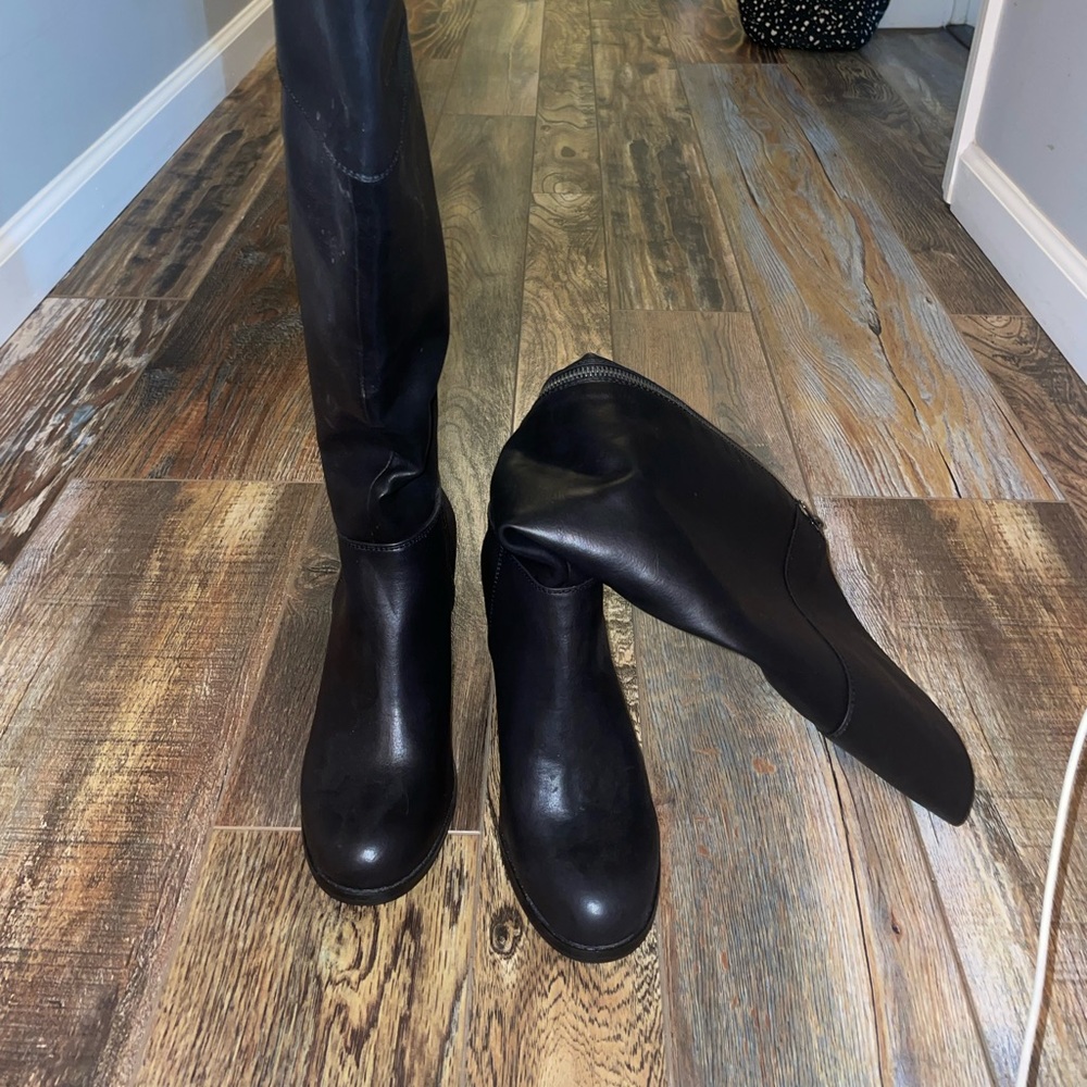 brand new leather knee highs